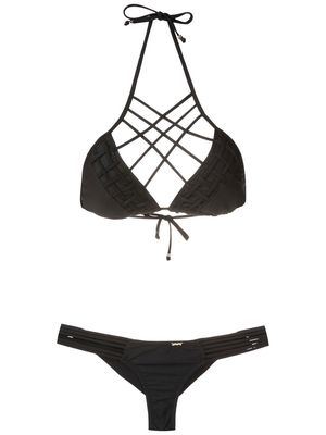 Amir Slama lattice-strap bikini set - Black