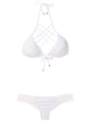Amir Slama lattice-strap bikini set - White