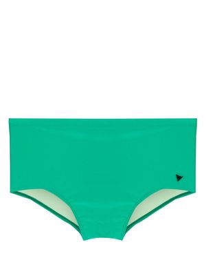 Amir Slama logo-appliqué swimming trunks - Green