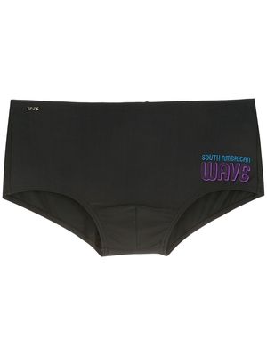 Amir Slama logo-print swim trunks - Black