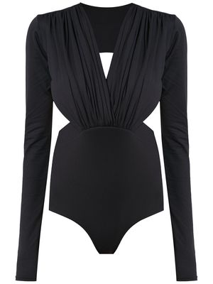 Amir Slama long sleeved bodysuit with cut details - Black