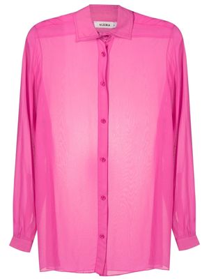 Amir Slama long-sleeved sheer shirt - Pink