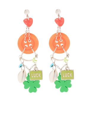 Amir Slama Luck clover-charm earring - Multicolour