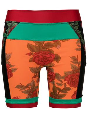 Amir Slama mesh rose-pattern shorts - Multicolour