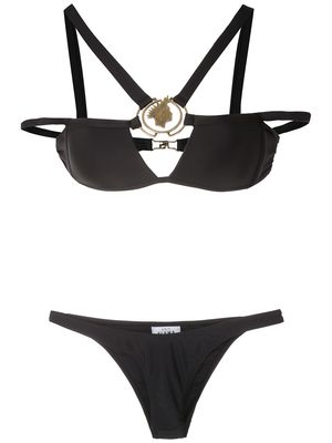 Amir Slama metallic embellishment bikini set - Black
