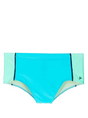 Amir Slama panelled piped-trim swimming trunks - Blue