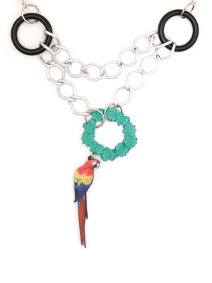 Amir Slama parrot-motif contrast necklace - Multicolour