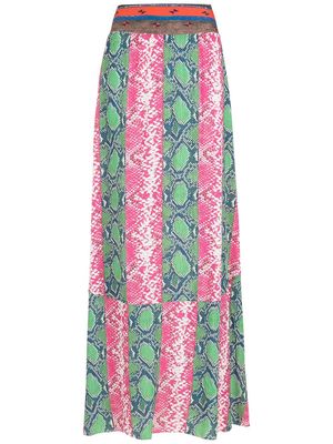 Amir Slama patchwork-panelled maxi skirt - Multicolour