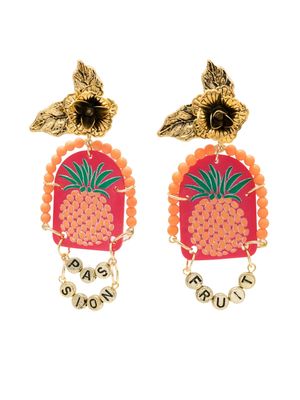 Amir Slama pineapple-motif drop earrings - Multicolour