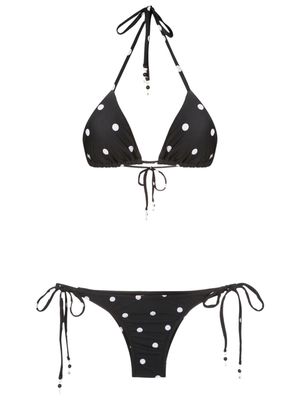 Amir Slama polka-dot pattern bikini set - Black