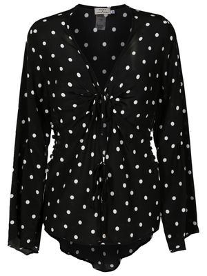 Amir Slama polka-dot pattern silk blouse - Black