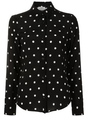 Amir Slama polka-dot pattern silk shirt - Black