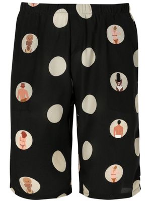 Amir Slama polka dot-print deck shorts - Black