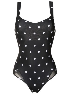 Amir Slama polka-dot print swimsuit - Black