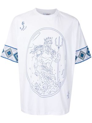 Amir Slama Poseidon-print cotton T-shirt - White