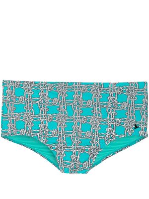 Amir Slama rope-print swim shorts - Blue