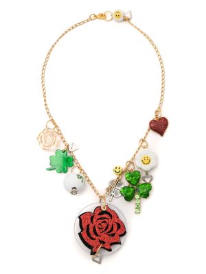 Amir Slama rose-pendant necklace - Gold