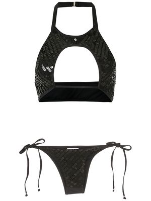 Amir Slama sequinned bikini set - Black