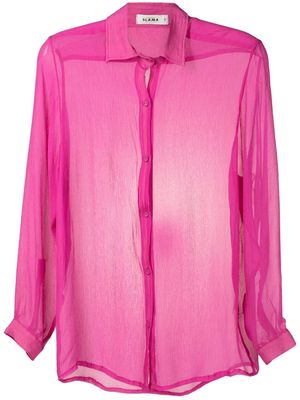 Amir Slama sheer crinkled silk shirt - Pink
