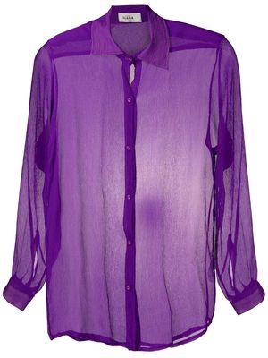 Amir Slama sheer crinkled silk shirt - Purple