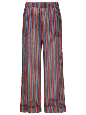 Amir Slama sheer graphic-print silk trousers - Multicolour