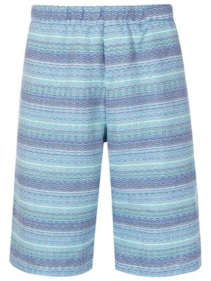 Amir Slama stripe-pattern cotton shorts - Blue