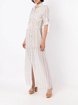 Amir Slama stripe-print maxi dress - White
