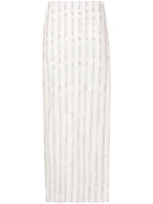 Amir Slama stripe-print maxi skirt - White