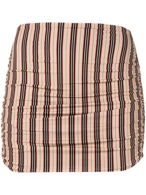 Amir Slama stripe-print mini skirt - Multicolour