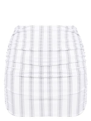 Amir Slama stripe-print mini skirt - White