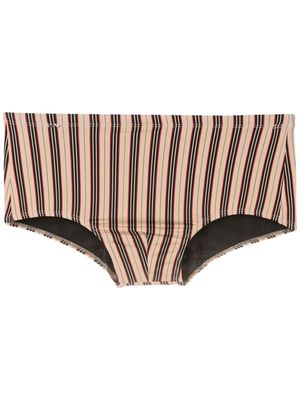 Amir Slama stripe-print swimming trunks - Brown