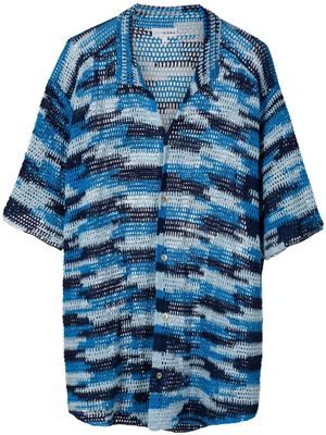 Amir Slama striped crochet shirt - Blue