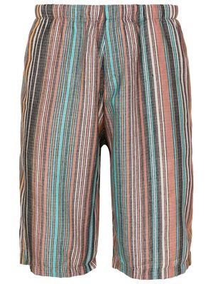 Amir Slama striped jacquard cotton-blend shorts - Brown