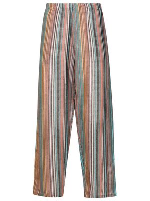 Amir Slama striped jacquard cotton wide-leg trousers - Multicolour