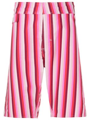 Amir Slama striped mid-rise bermuda shorts - Pink
