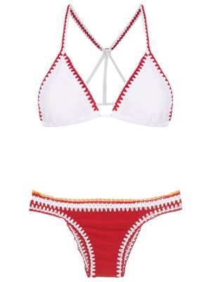 Amir Slama two-tone design bikini set - Red