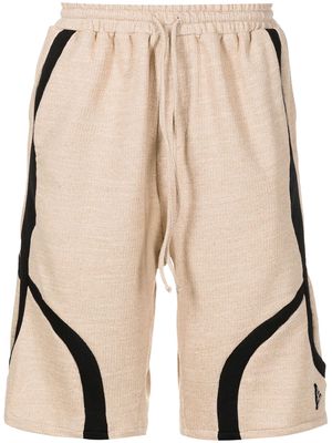 Amir Slama two-tone drawstring cotton shorts - Brown