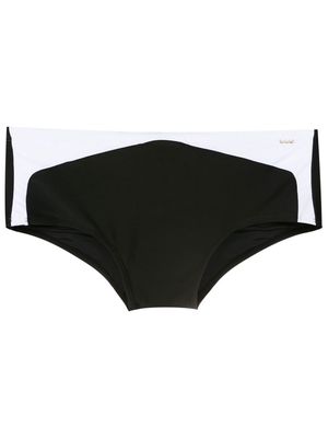 Amir Slama two-tone logo swim shorts - Black