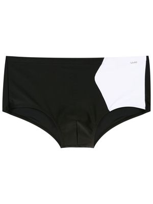 Amir Slama two-tone slip-on swim shorts - Black