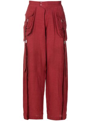 Amir Slama wide-leg cargo trousers - Red