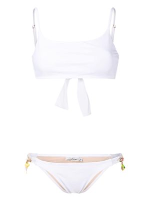 Amir Slama x Cesca Civita bead-embellished bikini - White
