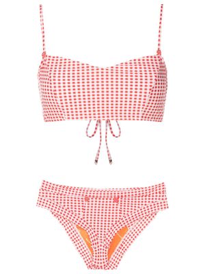 Amir Slama x Cesca Civita check-print bikini - Red
