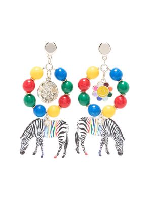 Amir Slama zebra-pendant earrings - Multicolour