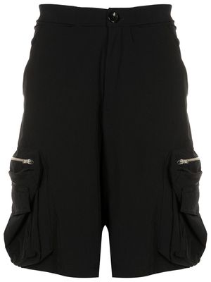 Amir Slama zip-pocket panelled cargo shorts - Black