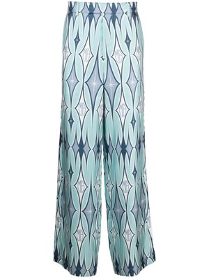 AMIRI argyle-print silk trousers - Blue