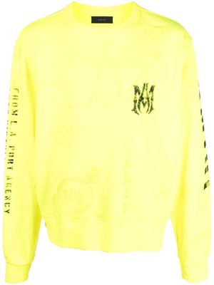 AMIRI army stencil crewneck sweatshirt - Yellow