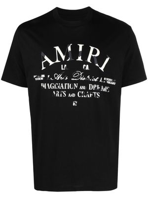 AMIRI Art logo-flocked cotton T-shirt - Black