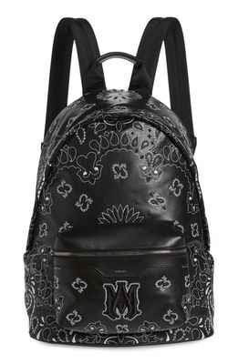 AMIRI Bandana Embroidery Leather Backpack in Black
