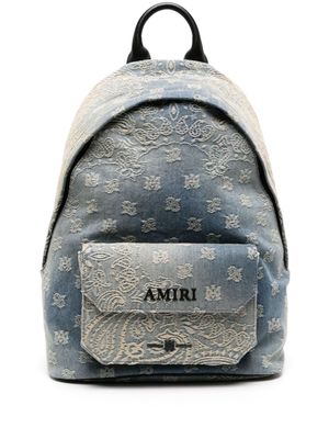 AMIRI bandana-jacquard denim backpack - Blue