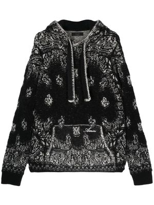 AMIRI Bandana knitted hoodie - Black